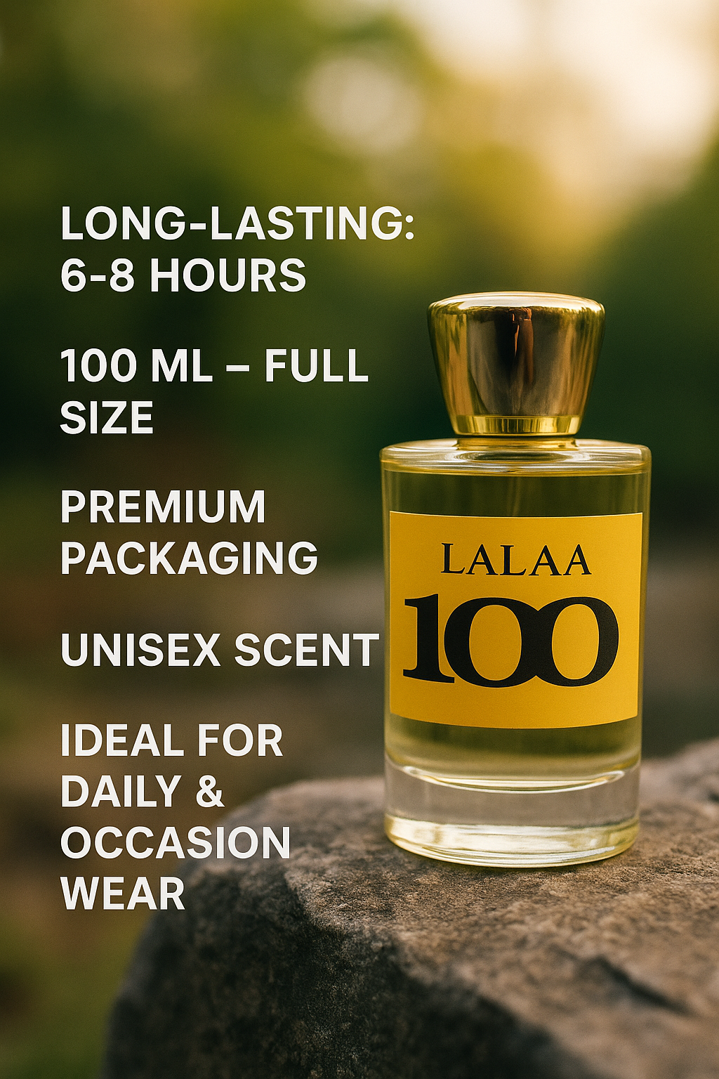 100 by Lalaa Eau da Parfum | Long-Lasting Luxury Perfume for Men & Women | Inspired by Confidence & Strength |