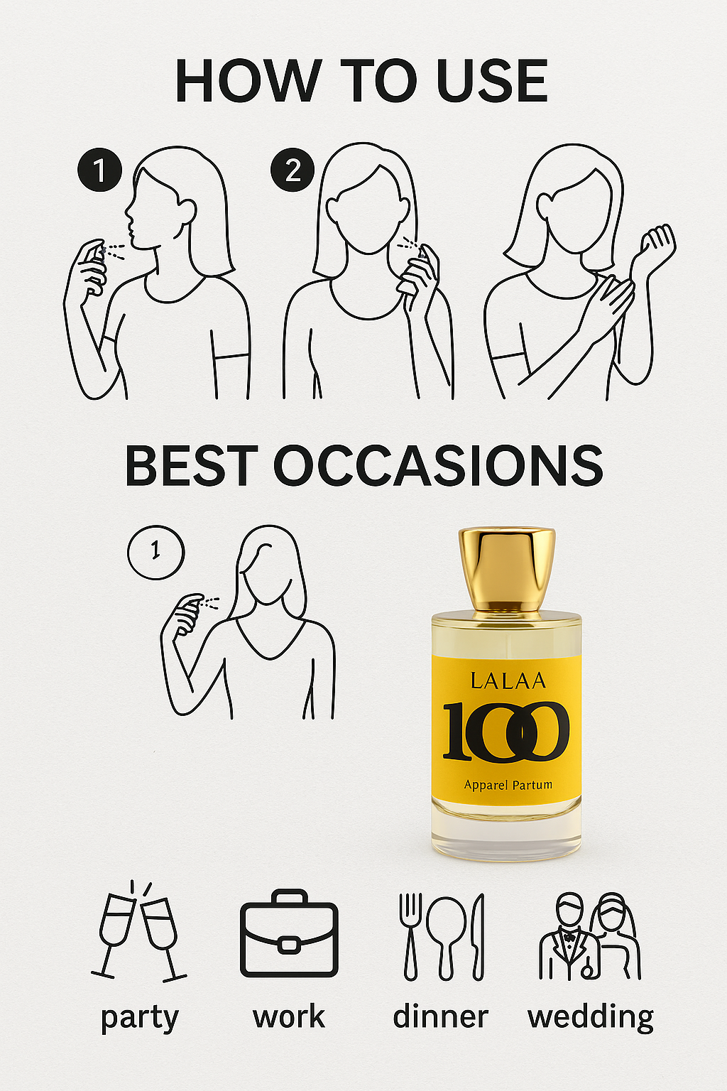 100 by Lalaa Eau da Parfum | Long-Lasting Luxury Perfume for Men & Women | Inspired by Confidence & Strength |