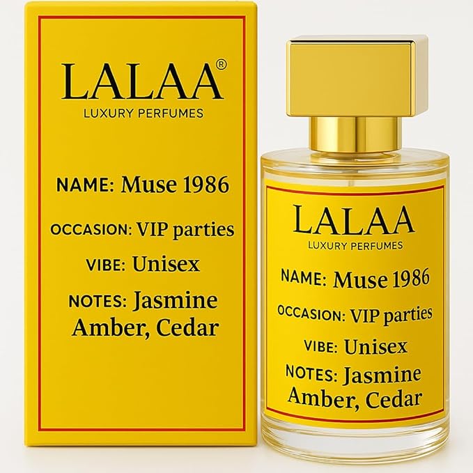 LALAA Muse 1986 Unisex Eau de Parfum – Long Lasting, Strong Projection, Premium Perfume for Men & Women – 50ml