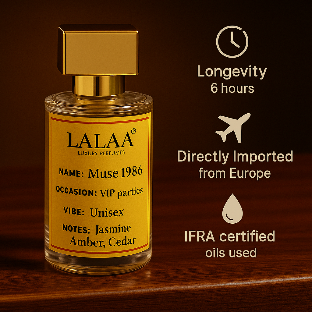 LALAA Muse 1986 Unisex Eau de Parfum – Long Lasting, Strong Projection, Premium Perfume for Men & Women – 50ml