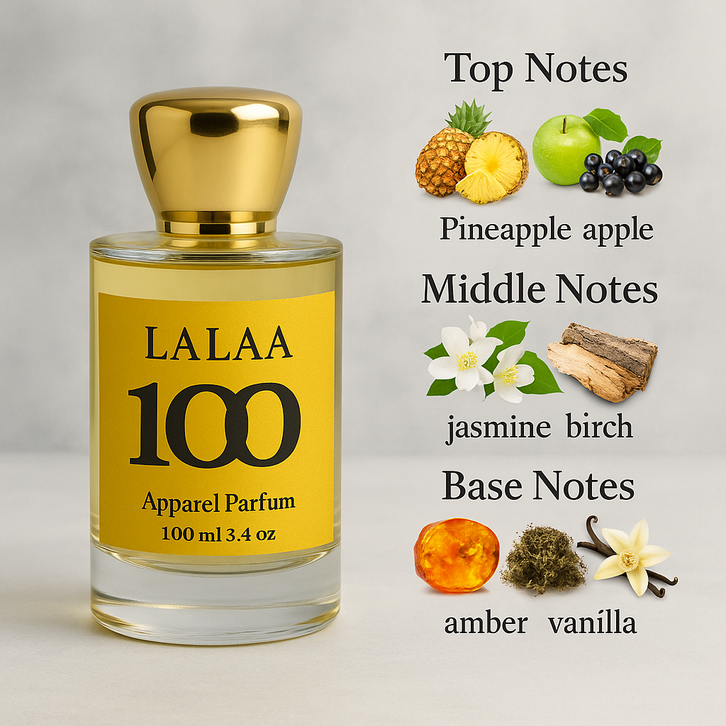 100 by Lalaa Eau da Parfum | Long-Lasting Luxury Perfume for Men & Women | Inspired by Confidence & Strength |