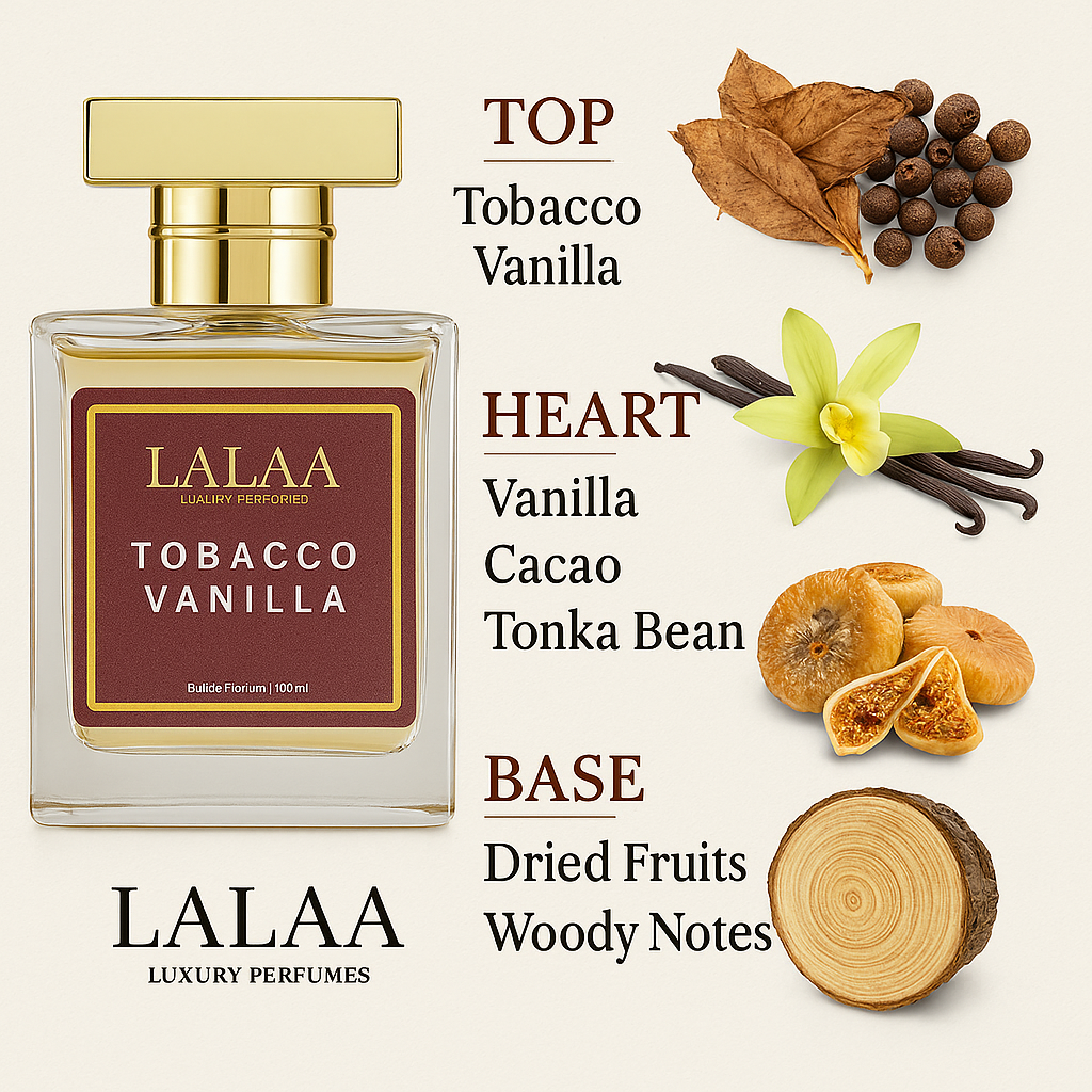LALAA Tobacco Vanilla EDP – 100ml | Rich Tobacco & Creamy Vanilla | Long-Lasting Niche Perfume