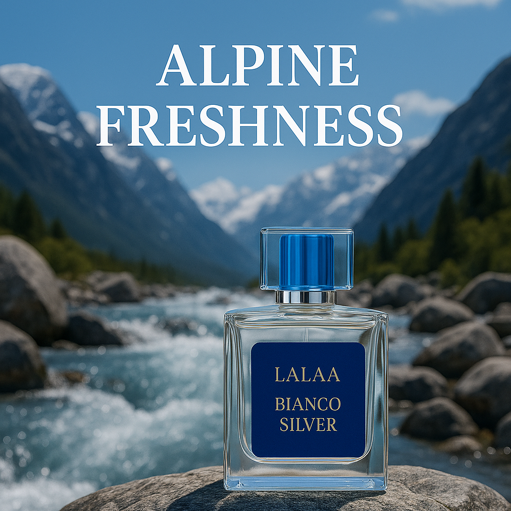 LALAA Bianco Silver Eau de Parfum – 100ml | Fresh, Clean, Long-Lasting Scent | Unisex Luxury Perfume for Men & Women | Uplifting Citrus & Musk Notes