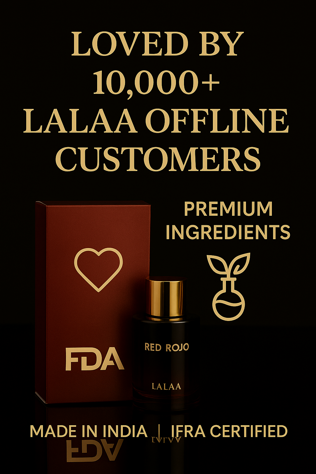 LALAA Red Rojo Perfume | India's Sexiest Unisex Eau De Parfum | Bold, Spicy & Seductive Fragrance | Long-Lasting | 50ml